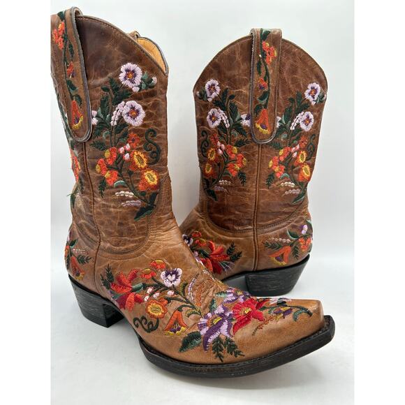 Old Gringo Women's Jasmine Embroidered Flower Brown Leather Western Boot - Picture 14 of 14